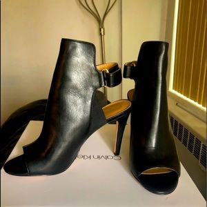Calvin Klein- Leather High Heel Peep Toe Slingback